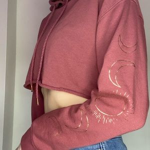 Cropped Hoodie With Sleeve Detail